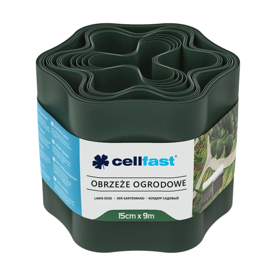 CELLFAST Ágyásszegély hullámos 15 cm x 9 m sötétzöld 30-022H