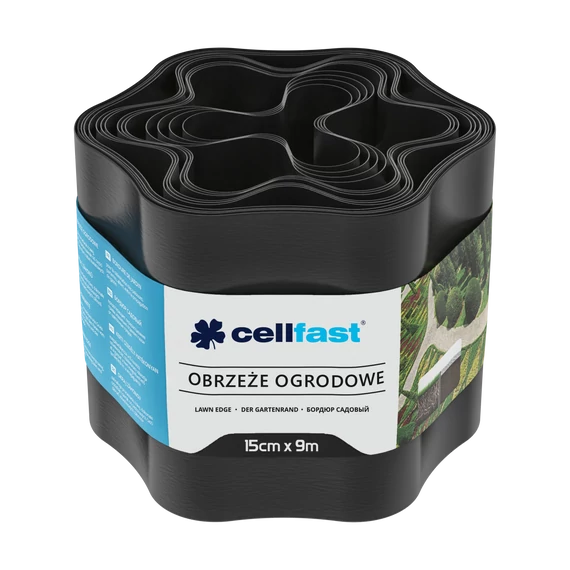 CELLFAST Ágyásszegély hullámos 15 cm x 9 m fekete 30-032H