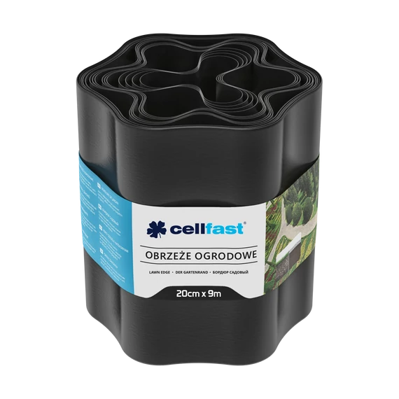 CELLFAST Ágyásszegély hullámos 20 cm x 9 m fekete30-033H