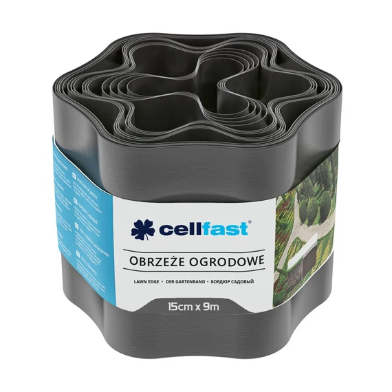 CELLFAST Ágyásszegély hullámos 15 cm x 9 m grafit 30-052