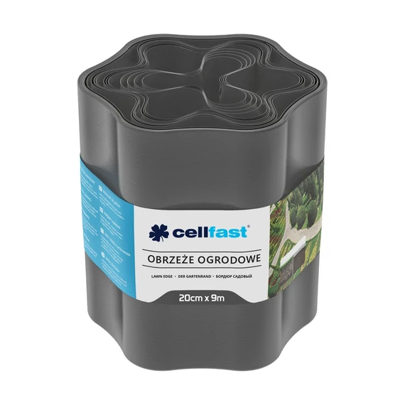 CELLFAST Ágyásszegély hullámos 20 cm x 9 m grafit 30-053