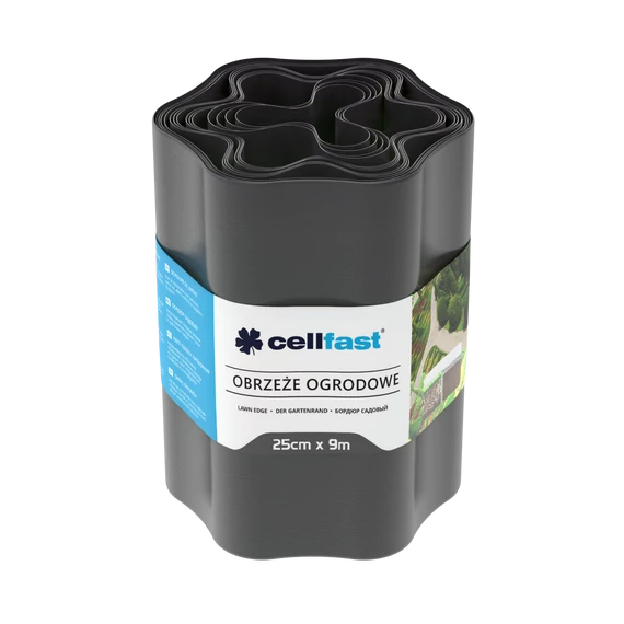 CELLFAST Ágyásszegély hullámos 25 cm x 9 m grafit 30-054