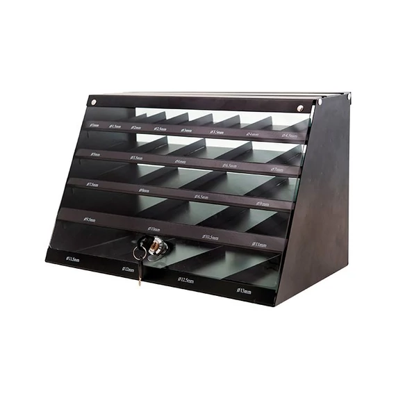 HSS-R fém fúrók DIN 338, 345 db, tároló szekrényben