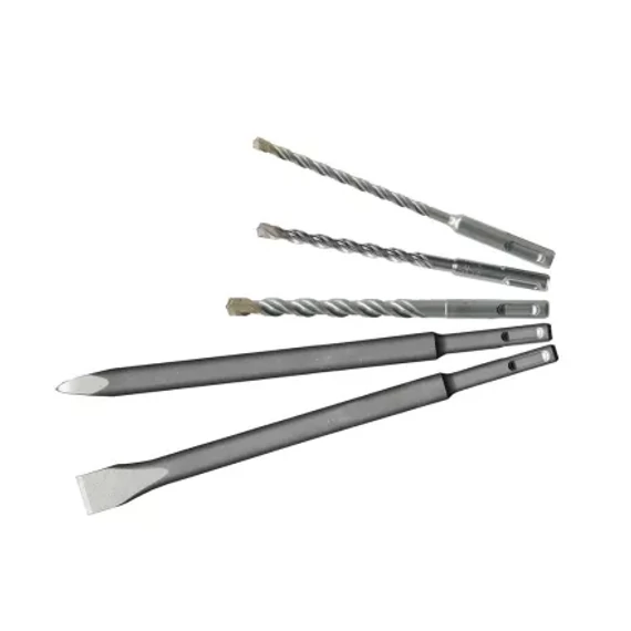 M2 SDS-Plus 2 élű fúrószár és véső Készlet 5 részes (6/ 8/10x160 mm SDS-Plus hegyes és lapos véső)  1 db