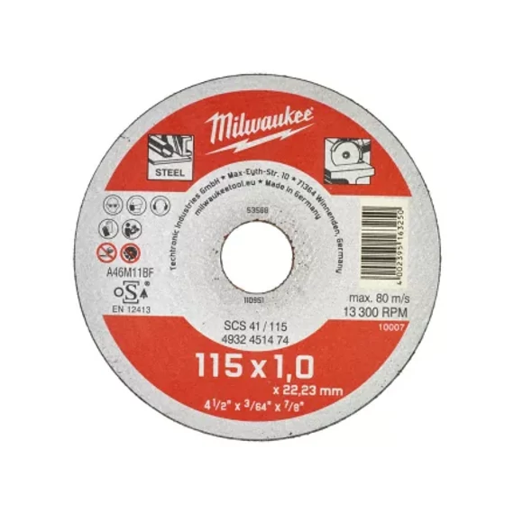 Vágókorong fémhez WSCS41/ 115 x 1 mm (Rendelési egység 50 db)