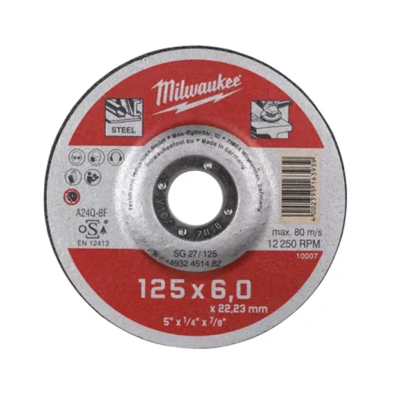 Csiszolókorong fémhez WSG27/ 125 x 6 mm 1 db (Rendelési egység 25 db)