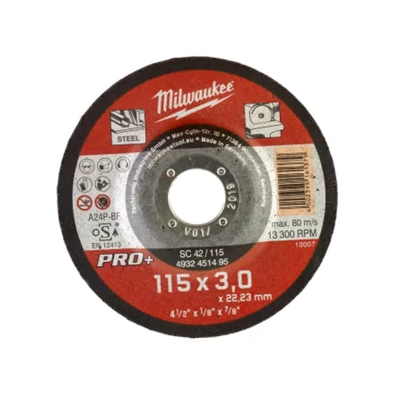 Vágókorong fémhez 115X3 Hajlított SC42 PRO+ /1db (Rendelési egység 25 db)