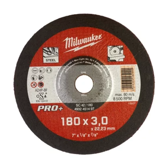 Vágókorong fémhez 180X3 Hajlított SC42 PRO+ /1db (Rendelési egység 25 db)