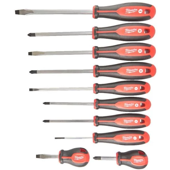 Csavarhúzó 3 oldalú markolattal 10 részes készlet - 1 db