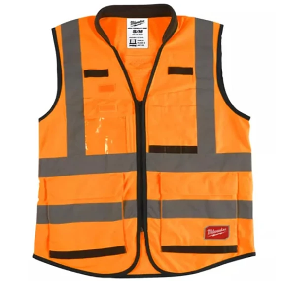 Prémium Láthatósági mellény, narancssárga - S/M 1 db