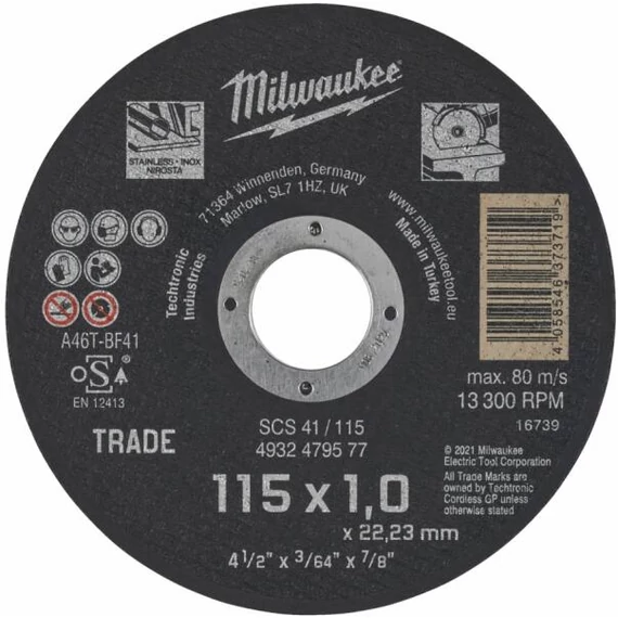 Vágókorong fémhez ECO SCS41 115x1.0mm-1 db