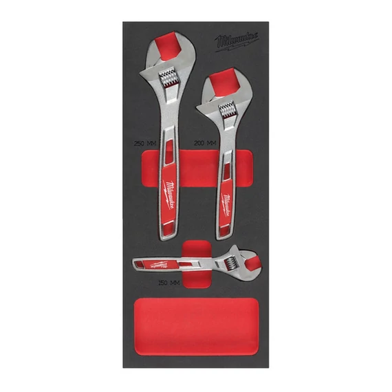 Állítható Villáskulcs készlet 3 részes - habbetétben 