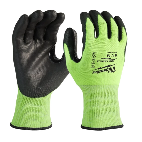 Hi Vis vágásbiztos védőkesztyű 3/C 7/S - 12 pár