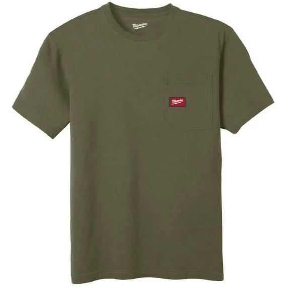 WTSSGRN M - Rövid ujjú zsebes póló Zöld