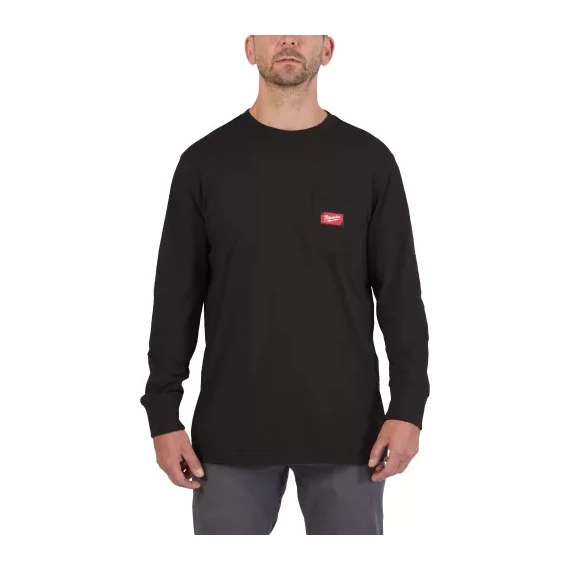 WTLSBLII XL - Hosszú ujjú zsebes póló Fekete