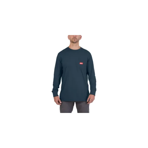 WTLSBLUII M - Hosszú ujjú zsebes póló Kék