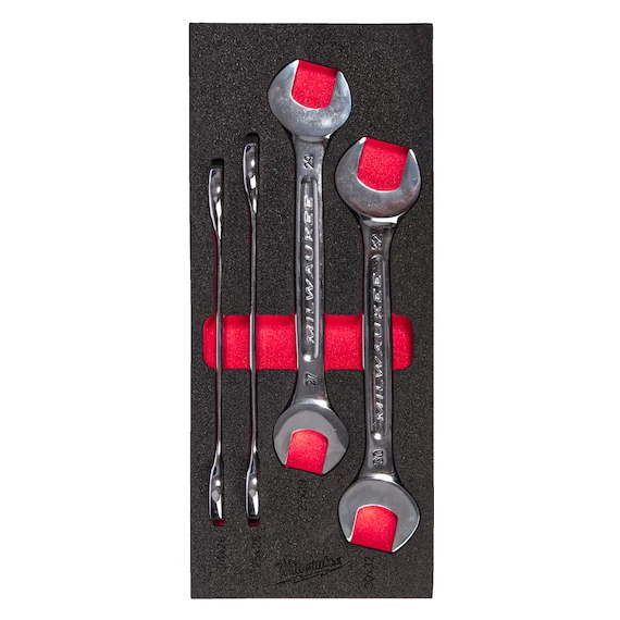 Kettős Villáskulcs 4 részes készlet - habbetétben 