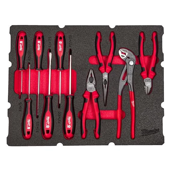 PACKOUT™ Csavarhúzó és Fogó készlet, 10 részes - habbetétben