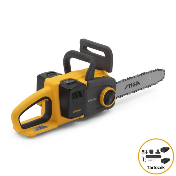 273404501/ST1 STIGA akkumulátoros láncfűrész CS 300e Kit (akkumulátor és töltő tartozék)