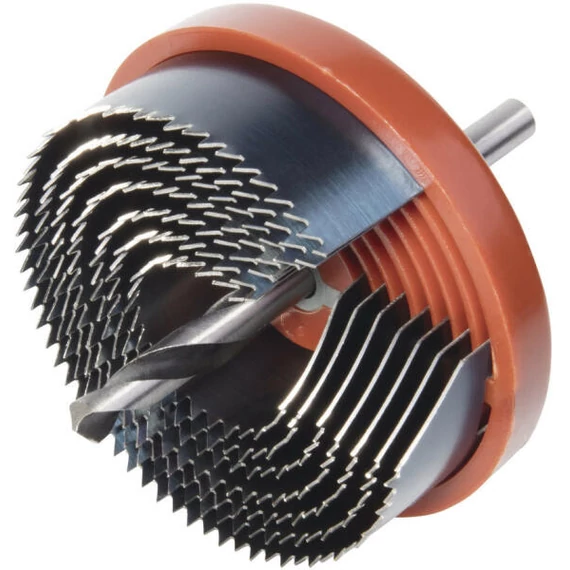 2161000 Wolfcraft Lyukfűrész 7 részes Ø 25,32,38,45,50,56,62 mm, S=6mm, műanyag test