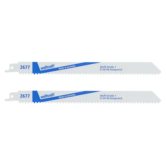 2677000 Wolfcraft Szablyafűrészlap 2db BiM 210/230mm d=4.2mm