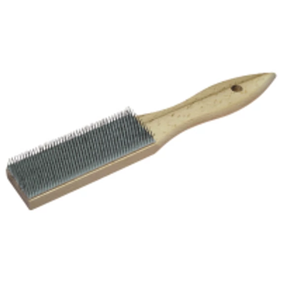 2719000 Wolfcraft Kézi reszelőtisztító drótkefe, acélszálas, 40x253mm