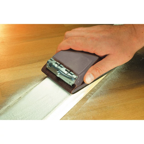 2891000 Wolfcraft Kézi csiszolóadapter csiszolólapokhoz, 85x160mm, rugós befogással