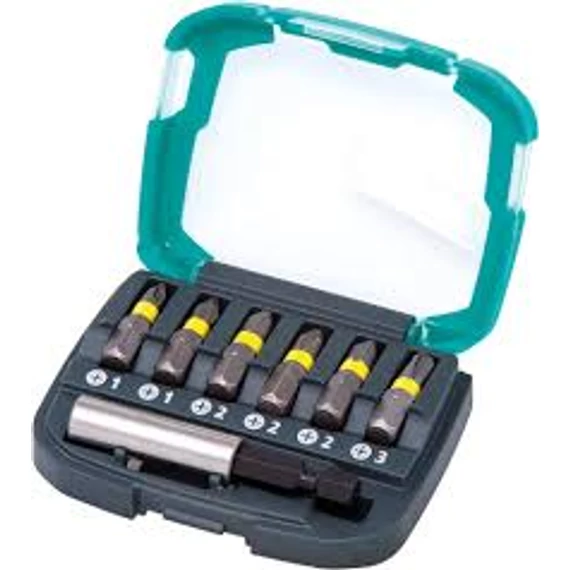 2976000 Wolfcraft Bit-Box csavarozó bit készlet Solid, 7 részes: mágneses bittartó, 2x PH1/2/3