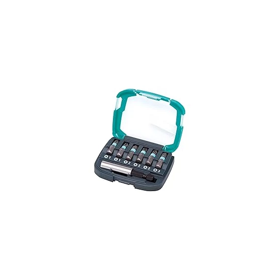 2977000 Wolfcraft Bit-Box csavarozó bit készlet Solid, 7 részes: mágneses bittartó, 2x PZ1/2/3
