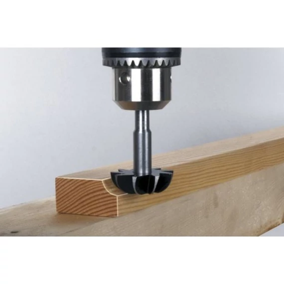 3267000 Wolfcraft Félgömbölyűmaró r=10 Ø35x11mm S=8mm, fúrógéphez