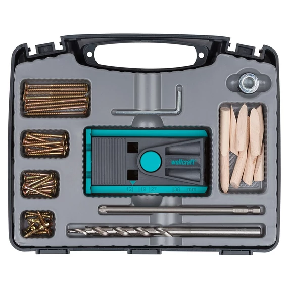 4642000 Wolfcraft Undercover Jig csavarozókészlet rejtett csavarkötéshez
