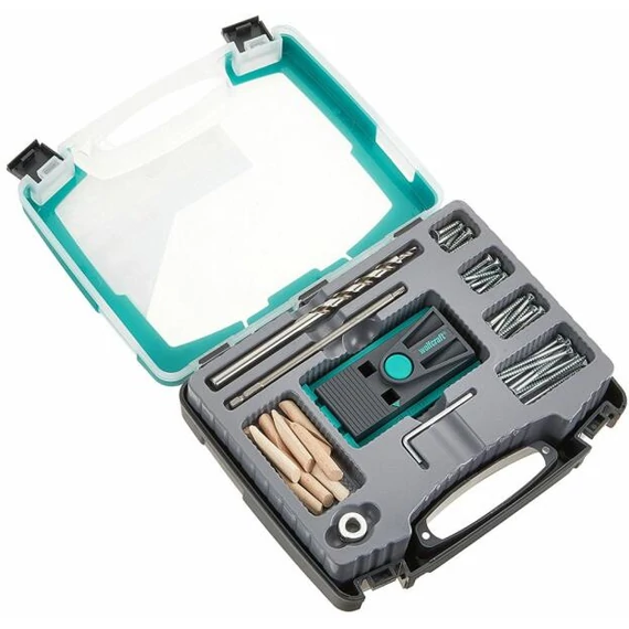 4642100 Wolfcraft Undercover Jig csavarozókészlet rejtett csavarkötéshez, torx