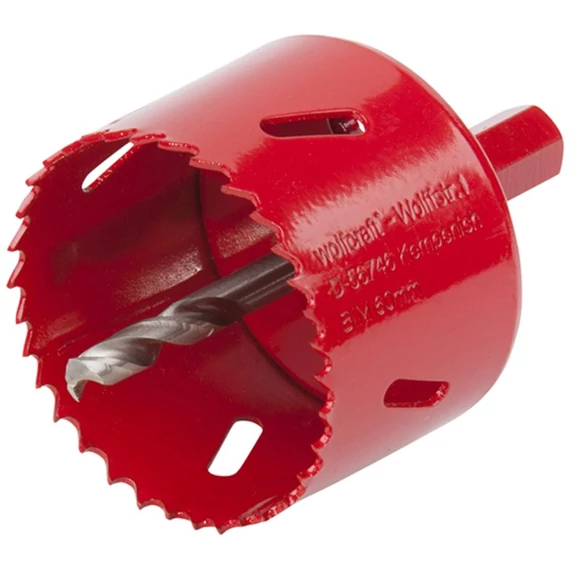 5484000 Wolfcraft BiM lyukfűrész hatszögszárral és központfúróval, Ø60mm, d=40mm