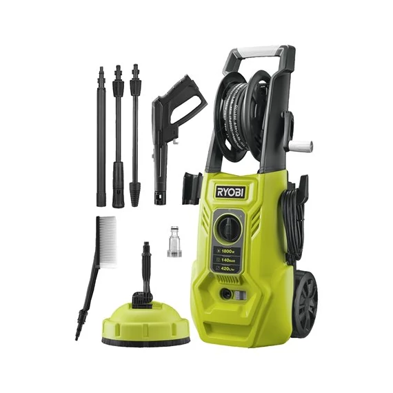 5133005369 Ryobi RY140PWA 140bar önfelszívós magasnyomású mosó fém szivattyúval  adapterekkel + terasztisztító