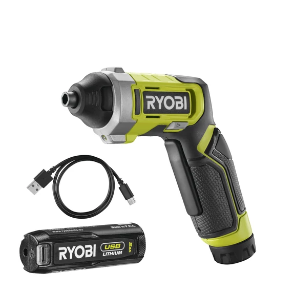 5133006210 Ryobi USB LITHIUM RSD4-120T 4v akkumulátoros csavarbehajtó akkumulátorral és USB C kábellel
