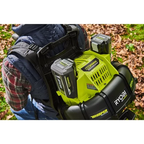 Ryobi MAX POWER RY36BPXB-0 36V szénkefe nélküli WHISPER™ háti lombfúvó akku és töltő nélkül