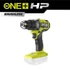 Ryobi ONE+ HP RDD18X-0 18V szénkefementes akkumulátoros fúró-csavarbehajtó akku és töltő nélkül 5133004985