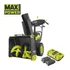 Ryobi MAX POWER RY36STX56A-250 36V szénkefe nélküli kétfokozatú 56 cm-es hófúvó (2 x 5.0Ah akkumulátorral) és töltővel 5133006516